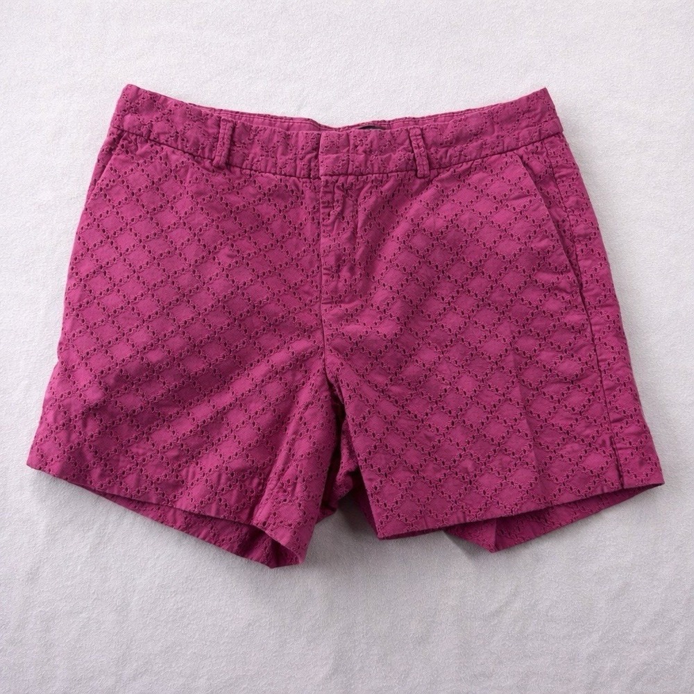 Banana Republic Womens Eyelet Shorts Size 0 Pink High Rise Casual Summer